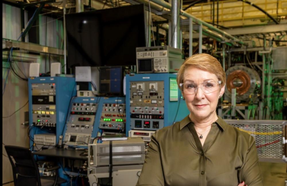 Associate Laboratory Director Kathy McCarthy heads the ORNL directorate that manages proto-MPEX, a linear plasma device that informs the development of the MPEX tool for study of fusion materials. Credit: Carlos Jones/ORNL, U.S. Dept. of Energy
