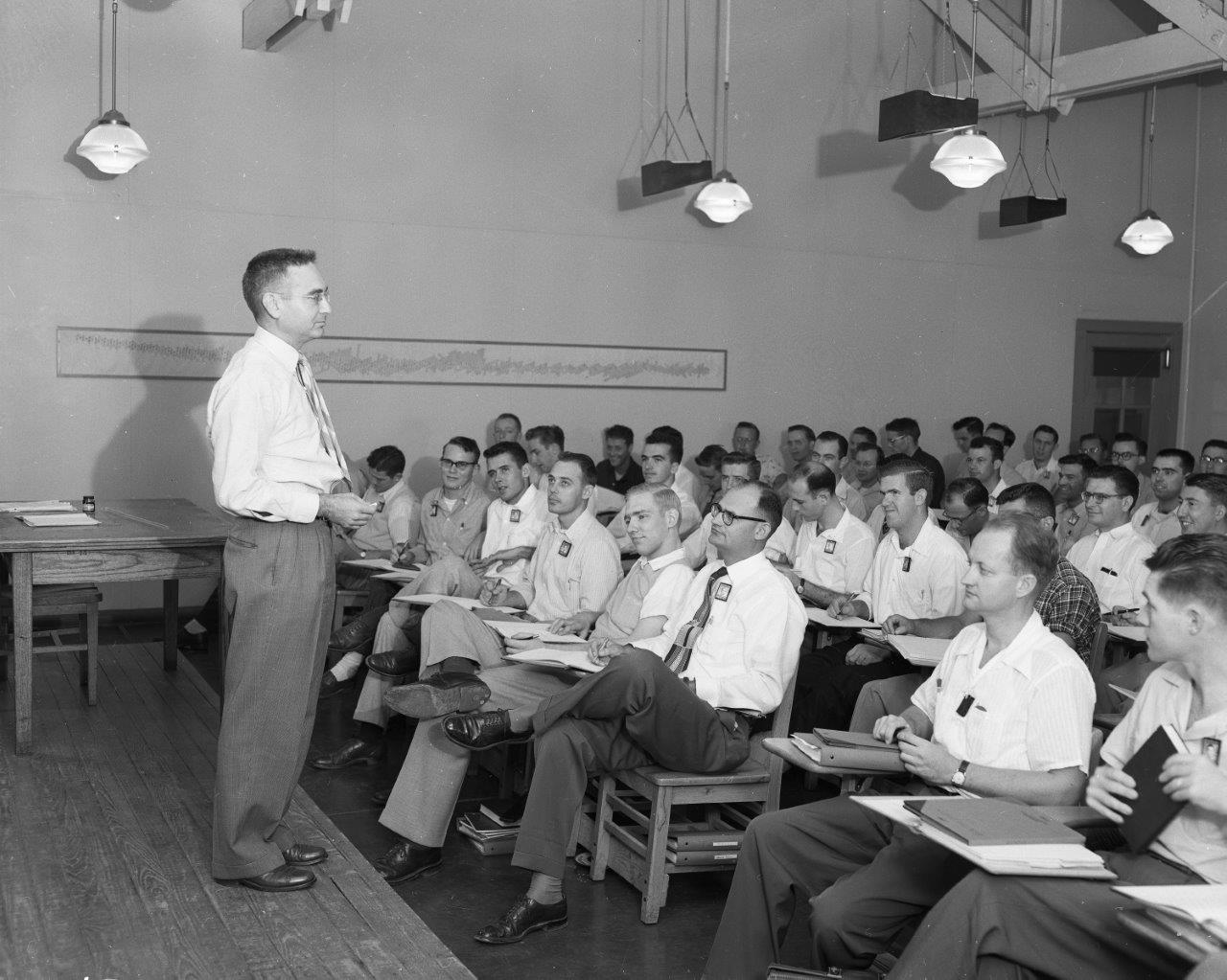 Classroom discussion with nuclear science and technology students.