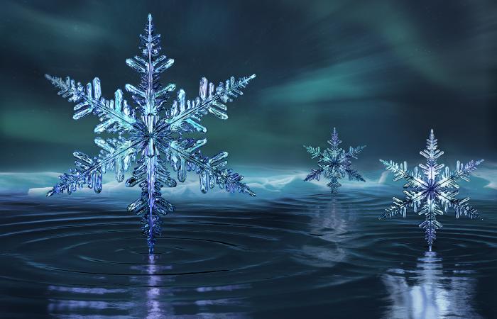 Snowflakes indicate phases of super-cold ice