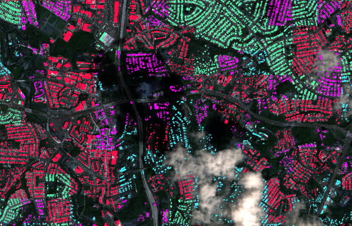 A new computational approach by ORNL can more quickly scan large-scale satellite images, such as these of Puerto Rico, for more accurate mapping of complex infrastructure like buildings. Credit: Maxar Technologies and Dalton Lunga/Oak Ridge National Laboratory, U.S. Dept. of Energy