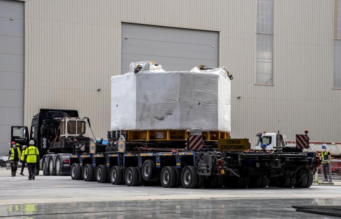 The first central solenoid module arrived at the ITER site in St. Paul-lez-Durance, France on Sept. 9. Credit: ITER Organization