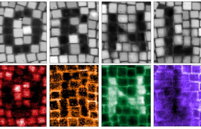 ORNL scientists used an electron beam for precision machining of nanoscale materials. Cubes were milled to change their shape and could also be removed from an array. Credit: Kevin Roccapriore/ORNL, U.S. Dept. of Energy