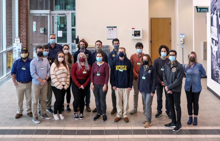 Students from the University of Michigan pose for a group photo while visiting ORNL