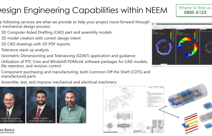 The NEEM group maintains a high-level of expertise in 2D and 3D Computer Aid Drafting, model creation, GD&T, component fabrication, and assembly.