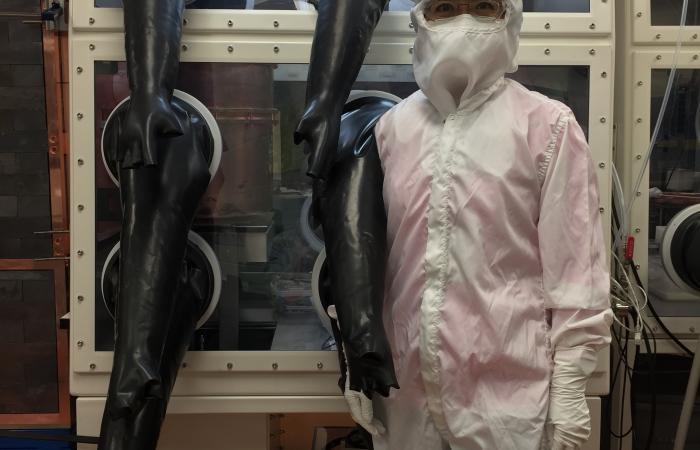 To prepare to enter the clean room, researchers traverse several transition areas to get increasingly cleaner, dressing in coveralls, hairnets, hoods, boots, boot covers and gloves. “Once we enter the clean room, we do not plan to come out until lunch,” Y