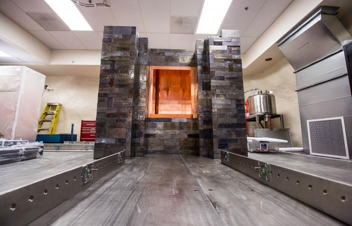 Lead bricks and copper make up the innermost layers of MAJORANA’s multi-layered shield, which weighs 51,600 kg. Credit: Sanford Underground Research Facility; photographer Matthew Kapust