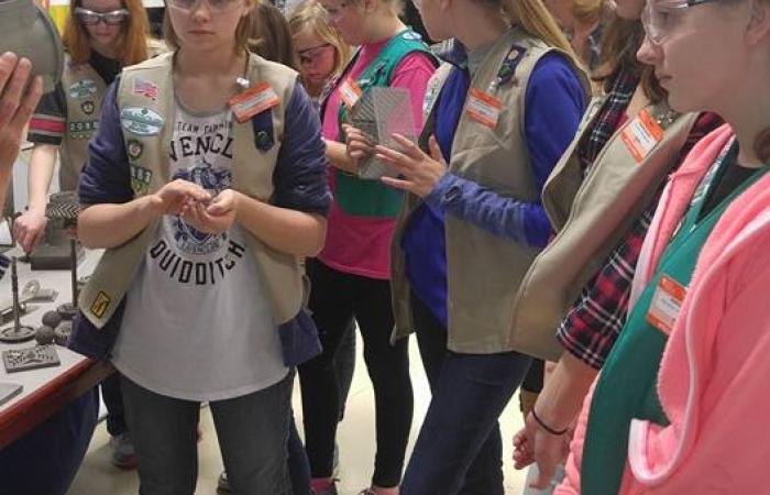 Baldwin leads Girl Scout Troop #20883, which recently learned about some of the scientific research going on at ORNL on a tour.