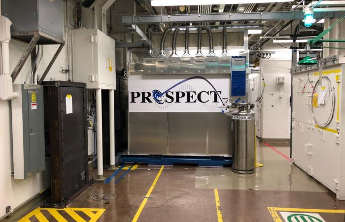 PROSPECT detector on site at HFIR. (Credit: PROSPECT collaboration)