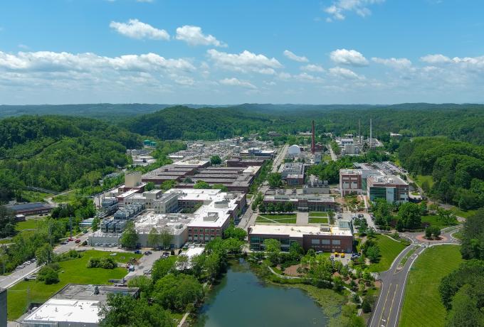 Aerial photograph of the Lab, Bethel Valley