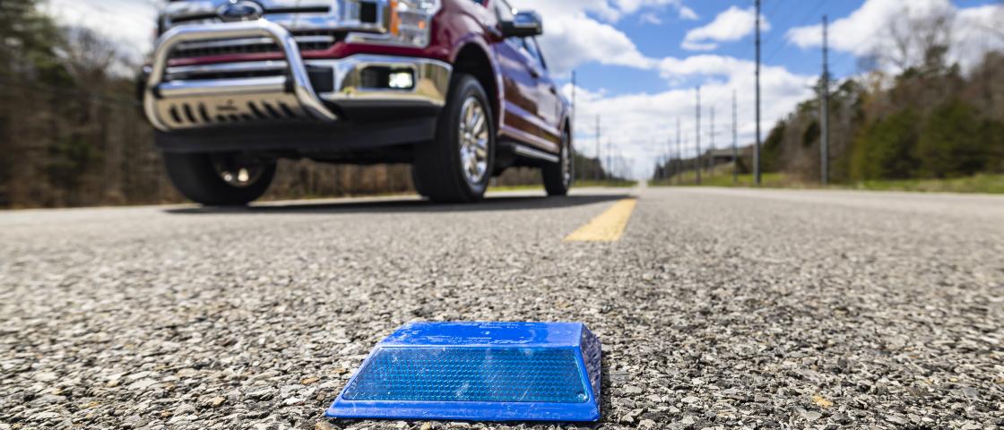 ORNL researchers have enabled standard raised pavement markers to transmit GPS information that helps autonomous driving features function better in remote areas or in bad weather