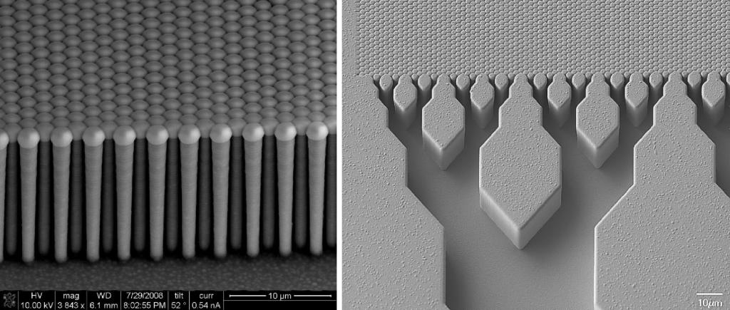 SiO2 coated structures