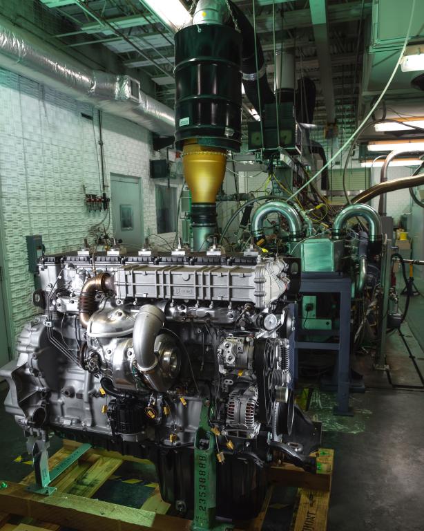 Detroit Supertruck 2 engine at the National Transportation Research Center