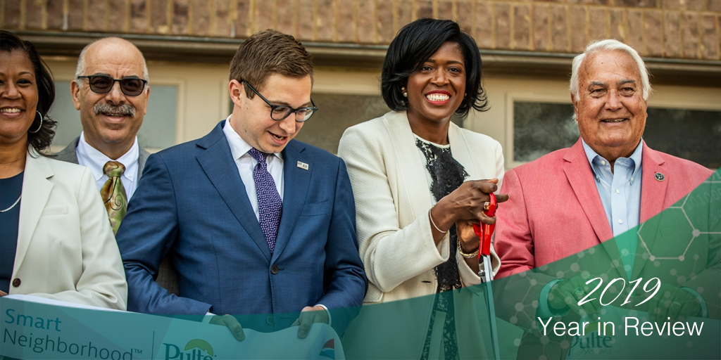 Acting Deputy Assistant Secretary for Energy Efficiency Alexander Fitzsimmons (center-left) cuts the ribbon with Georgia Power Smart Neighborhood stakeholders.