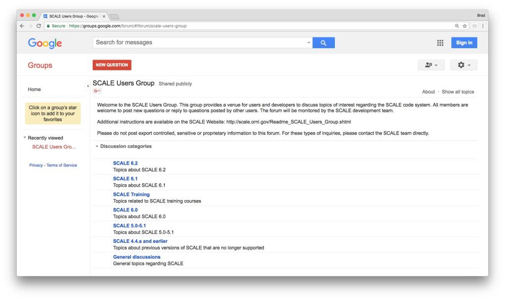 SCALE Users' Group Interface