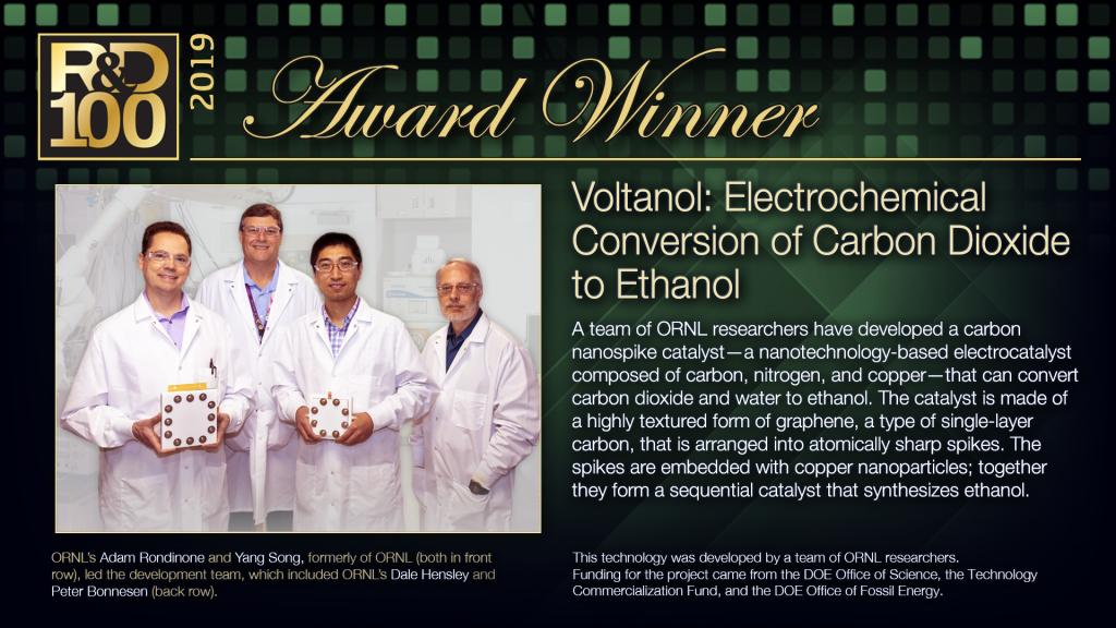 2019 R&D 100 Winner - Voltanol: Electrochemical Conversion of Carbon Dioxide to Ethanol