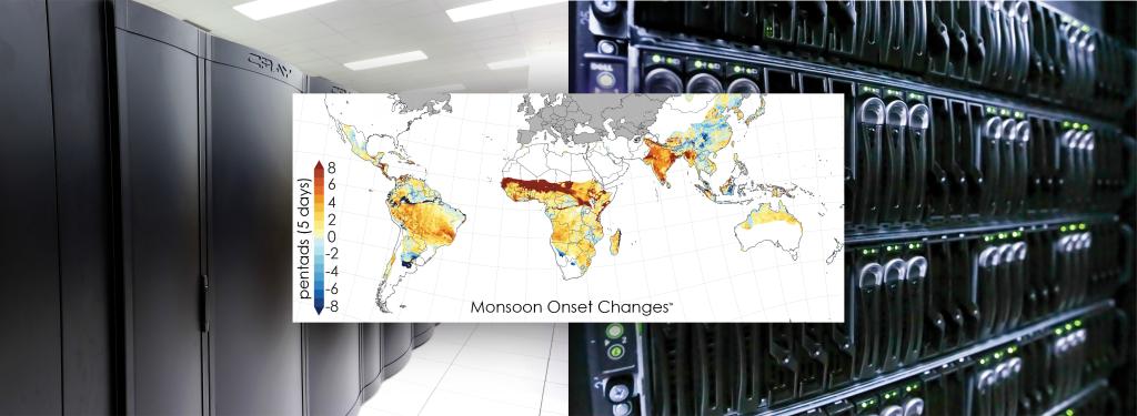 Members of the international team simulated changes to the start times of monsoon seasons across the globe, with warm colors representing onset delays. Credit: Moetasim Ashfaq and Adam Malin/Oak Ridge National Laboratory, U.S. Dept. of Energy