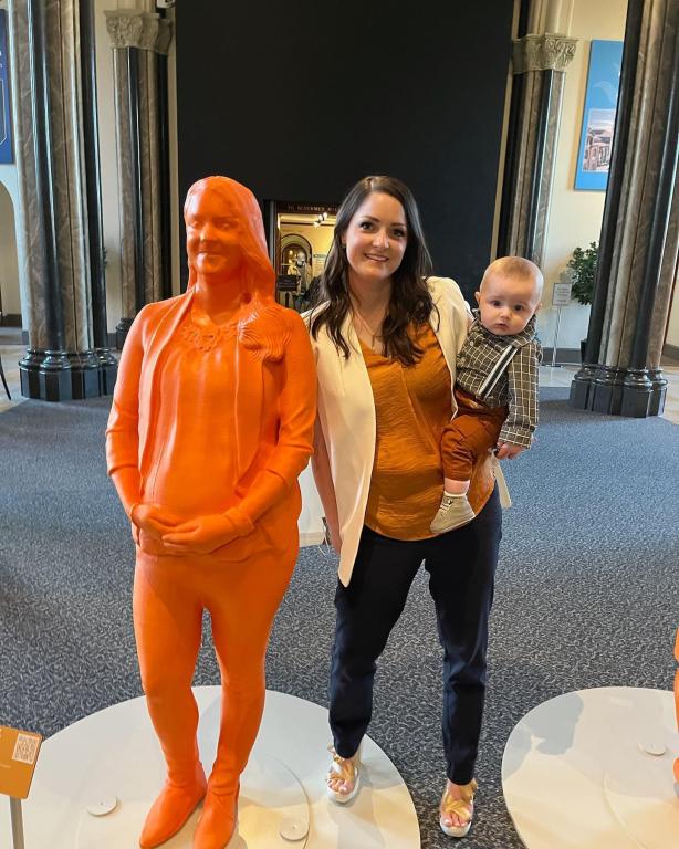 Oak Ridge National Laboratory scientist Amy Elliott was among women featured with a life-sized statue recognizing women in STEM in a new exhibit, IfThenSheCan, at the Smithsonian to commemorate Women in History month. Credit: Amy Elliott