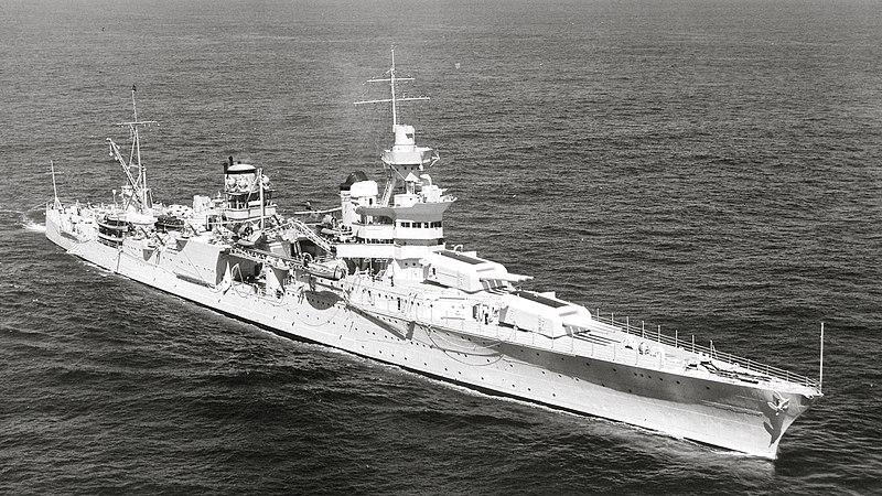 The USS Indianapolis displaced just over 10,000 standard tons, was 610 feet long and 584 feet wide. The ship’s propulsion system consisted of four giant Parsons steam turbines, powered by eight three-drum boilers that enabled a cruising speed of 33 knots (about 38 mph). In some sections, the ship’s heavy armor was as thick as 5 inches. Credit: US Navy photo 80-G-425615