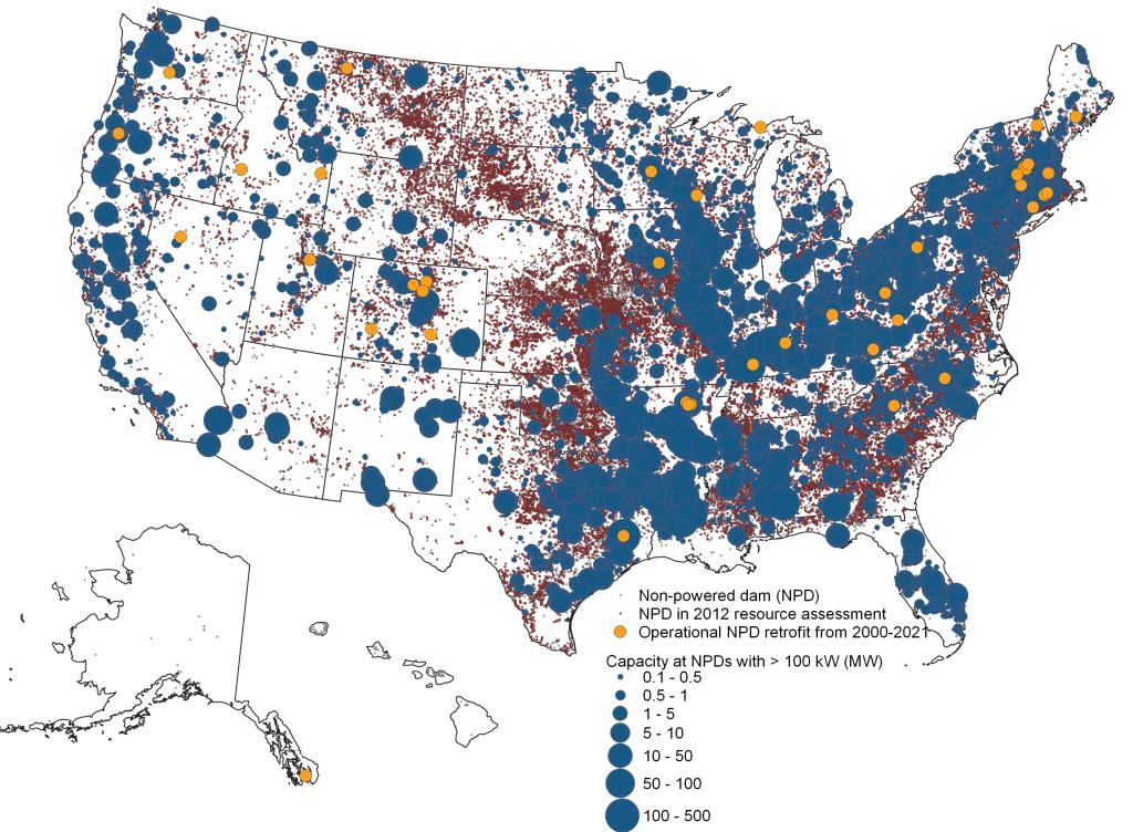 Plotting non-powered dams across the U.S.