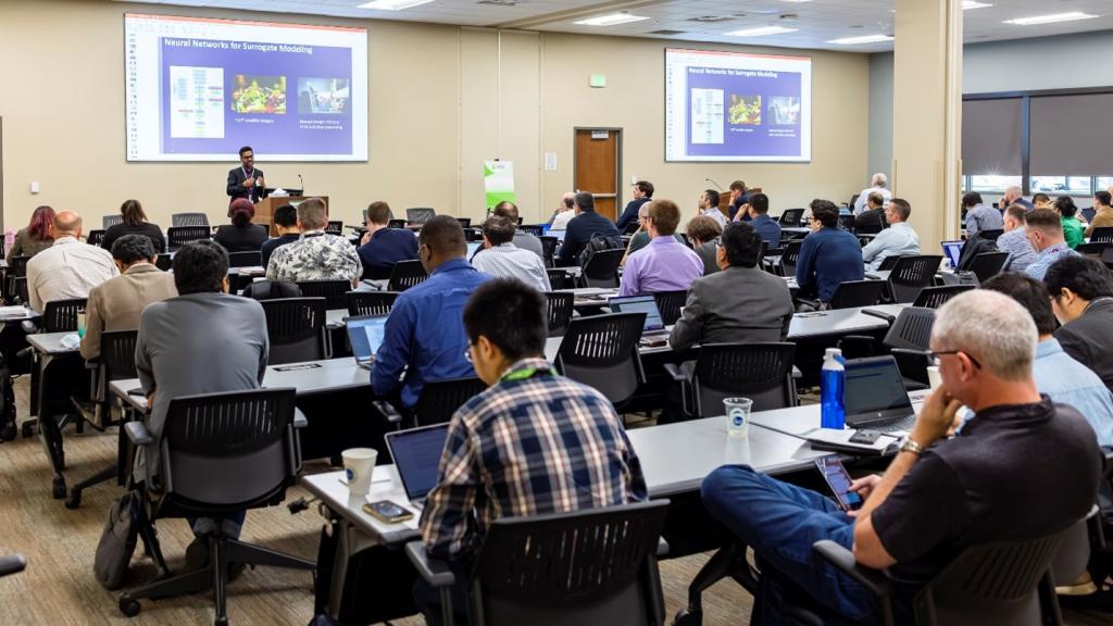 Prasanna Balaprakash addresses AIRES attendees. Credit: Pradeep Ramuhalli/ORNL, U.S. Dept. of Energy.