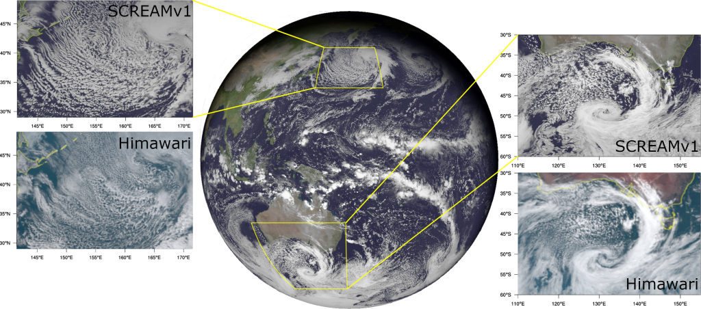 Frontier’s exascale power enables the Energy, Exascale and Earth System Model-Multiscale Modeling Framework — or E3SM-MMF — project to run years’ worth of climate simulations at unprecedented speed and scale. Credit: Mark Taylor/ORNL, U.S. Dept. of Energy