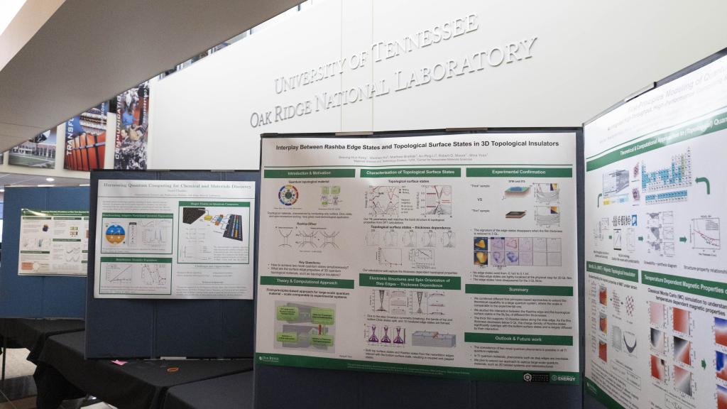 The poster session at Quantum on the Quad featured more than 70 participants who presented a broad range of quantum research results to other attendees. Credit: Alonda Hines/ORNL, U.S. Dept. of Energy 