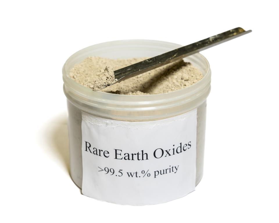 Shown here is a rare earth oxide with the minimum required purity to remanufacture a new permanent magnet. Credit: Carlos Jones/ORNL, U.S. Dept. of Energy