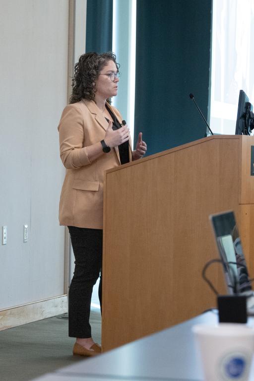 Alison Hahn, Director of Nuclear Reactor Deployment in the Department of Energy’s Office of Nuclear Energy delivers opening remarks at the Molten Salt Reactor Workshop. 