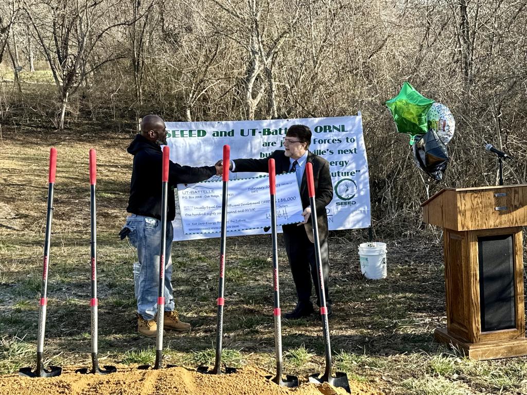 Oak Ridge National Laboratory's managing contractor, UT-Battelle, presented a donation of $186,000 to Socially Equal Energy Efficient Development, or SEEED, to support the nonprofit's third green solar home as part of their Green Construction Program. 