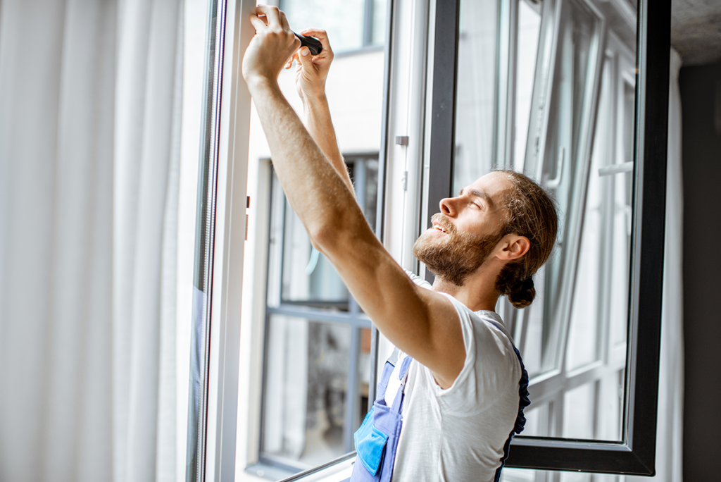 Worker adjusting window