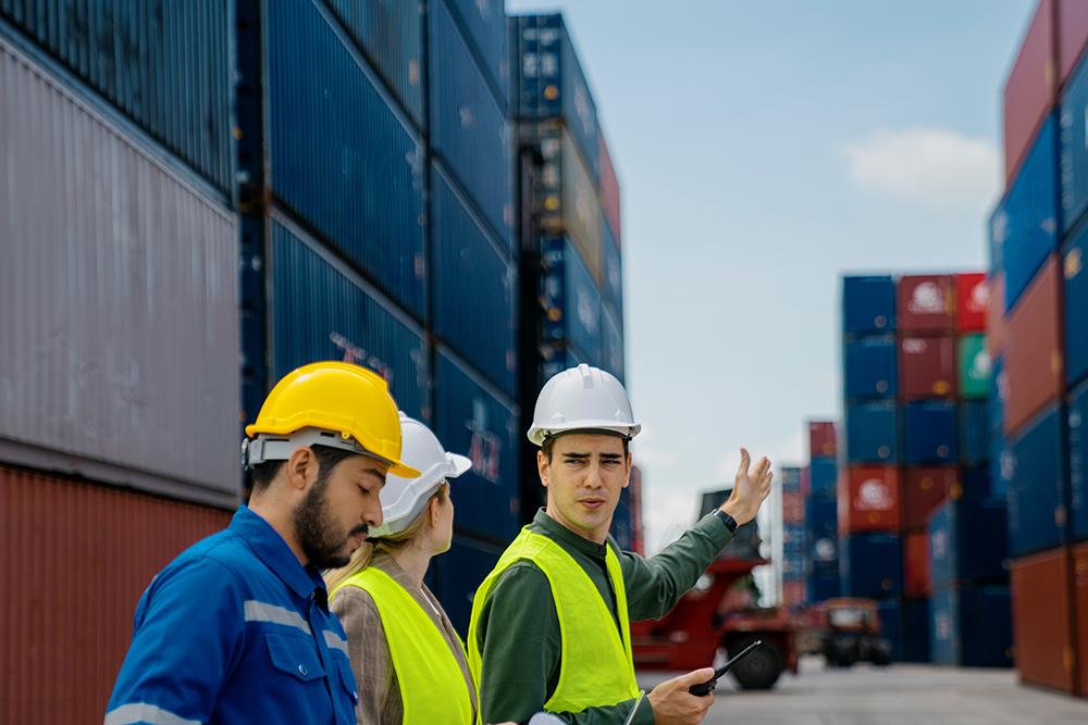 Shipping container yard