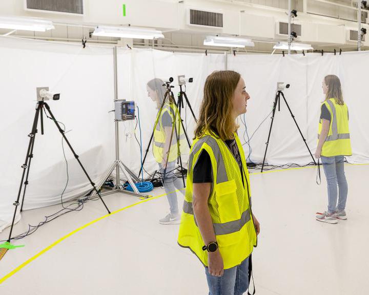 researcher with cameras