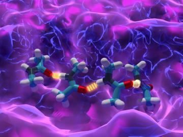 Scientists used neutrons produced at Oak Ridge National Laboratory to discover the molecular mechanism responsible for the flow in a hydrogen-bonding liquid. Credit: Jill Hemman/Oak Ridge National Laboratory, U.S. Dept. of Energy Scientists used neutrons produced at Oak Ridge National Laboratory to discover the molecular mechanism responsible for the flow in a hydrogen-bonding liquid. Credit: Jill Hemman/Oak Ridge National Laboratory, U.S. Dept. of Energy