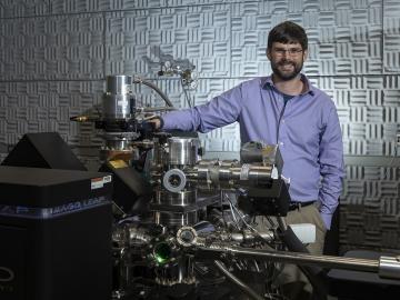 Jon Poplawsky of Oak Ridge National Laboratory combines atom probe tomography (revealed by this LEAP 4000XHR instrument) with electron microscopy to characterize the compositions, structures, and functions of materials for energy and information technolog