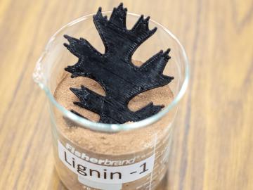 Using as much as 50 percent lignin by weight, a new composite material created at ORNL is well suited for use in 3D printing.