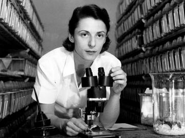 Liane B. Russell at the outset of her scientific career. She came to Oak Ridge in 1947.