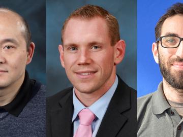 From left, Peter Jiang, Elijah Martin and Benjamin Sulman have been selected for Early Career Research Program awards from the Department of Energy's Office of Science. Credit: Oak Ridge National Laboratory, U.S. Dept. of Energy