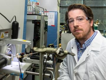 Paul Abraham uses mass spectrometry to study proteins.