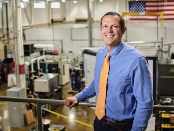 Tony Schmitz, UT/ORNL joint faculty researcher in machine tooling, has been elected to the College of Fellows of the American Society for Precision Engineering. Credit: Carlos Jones, Oak Ridge National Laboratory/U.S. Dept. of Energy