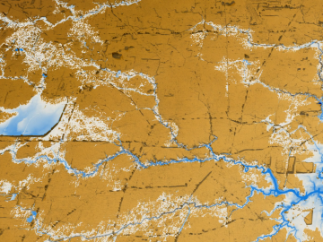 The TRITON model provides a detailed visualization of the flooding that resulted when Hurricane Harvey stalled over Houston for four days in 2017. Credit: Mario Morales-Hernández/ORNL, U.S. Dept. of Energy