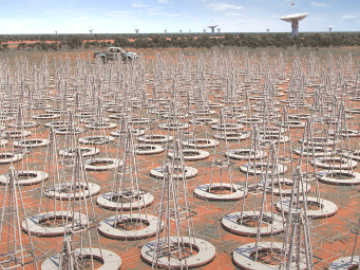 An artist rendering of the SKA’s low-frequency, cone-shaped antennas in Western Australia. Credit: SKA Project Office. Computer Science and Mathematics Division CSMD ORNL
