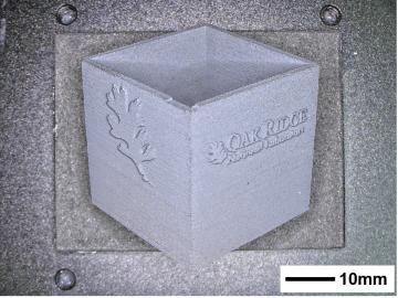Additively manufactured SiC component with complex geometry.