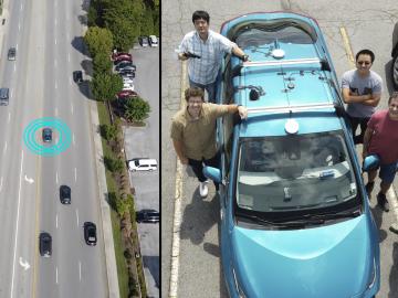Oak Ridge National Laboratory researchers took a connected and automated vehicle out of the virtual proving ground and onto a public road to determine energy savings when it is operated under predictive control strategies. Credit: ORNL, U.S. Dept. of Energy