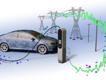 ORNL researchers are developing algorithms and multilayered communication and control systems that make electric vehicle chargers operate more reliably, even if there is a voltage drop or disturbance in the electric grid. Credit: Andy Sproles/ORNL, US Dept. of Energy