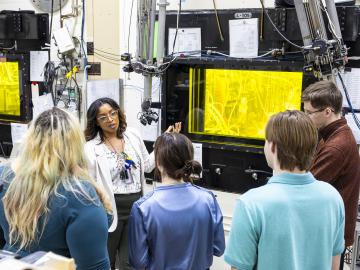 From left, Clarice Phelps, Jimmie Selph and Rich Franco are ORNL personnel who teach classes in the Chemical Radiation Technology Pathway program at Pellissippi State Community College.
