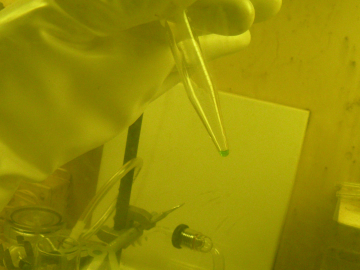 Berkelium-249, contained in the greenish fluid in the tip of the vial, was crucial to the experiment that discovered element 117. It was made in the research reactor at DOE's Oak Ridge National Laboratory. Berkelium-249, contained in the greenish fluid in the tip of the vial, was crucial to the experiment that discovered element 117. It was made in the research reactor at DOE's Oak Ridge National Laboratory.