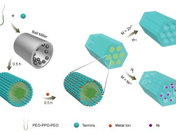 An ORNL-led team discovered a simpler, quicker nontoxic method to synthesize biomass materials without applying heat or solvents. The molecules self-assembled into large-pore-sized hexagonal cylinder-shaped mesostructures suitable for large molecule.