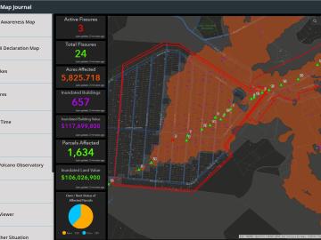 Researchers at Oak Ridge National Laboratory contributed buildings and structures datasets to the Federal Emergency Management Agency to support emergency response following major volcanic eruptions on the Island of Hawaii. Researchers at Oak Ridge National Laboratory contributed buildings and structures datasets to the Federal Emergency Management Agency to support emergency response following major volcanic eruptions on the Island of Hawaii.
