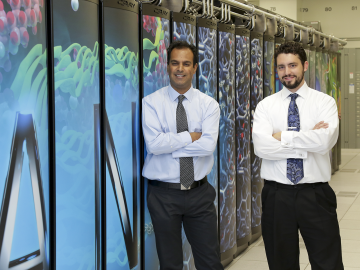 Automated calibration software for building efficiency studies, developed by Oak Ridge National Laboratory researchers Jibonananda Sanyal (left) and Joshua New, is now available as an open source code. Automated calibration software for building efficiency studies, developed by Oak Ridge National Laboratory researchers Jibonananda Sanyal (left) and Joshua New, is now available as an open source code.