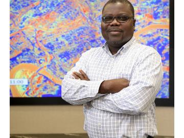 A senior research scientist at Oak Ridge National Laboratory, Olufemi “Femi” Omitaomu is leveraging Big Data for urban resilience. Image credit: Oak Ridge National Laboratory, U.S. Dept. of Energy; photographer Jason Richards. A senior research scientist at Oak Ridge National Laboratory, Olufemi “Femi” Omitaomu is leveraging Big Data for urban resilience. Image credit: Oak Ridge National Laboratory, U.S. Dept. of Energy; photographer Jason Richards.